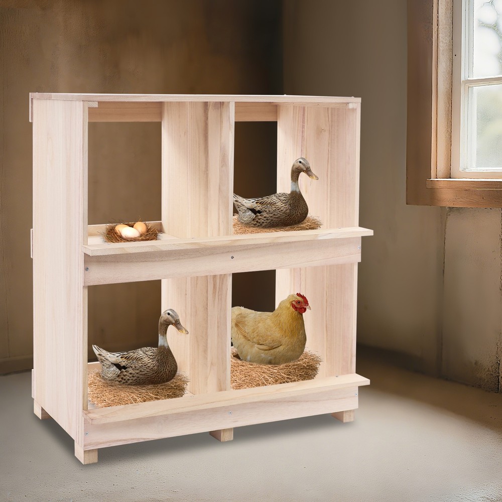 hicken Laying Boxes, 4 Hole Nesting Box for Chickens, 4 Compartment Nesting Box