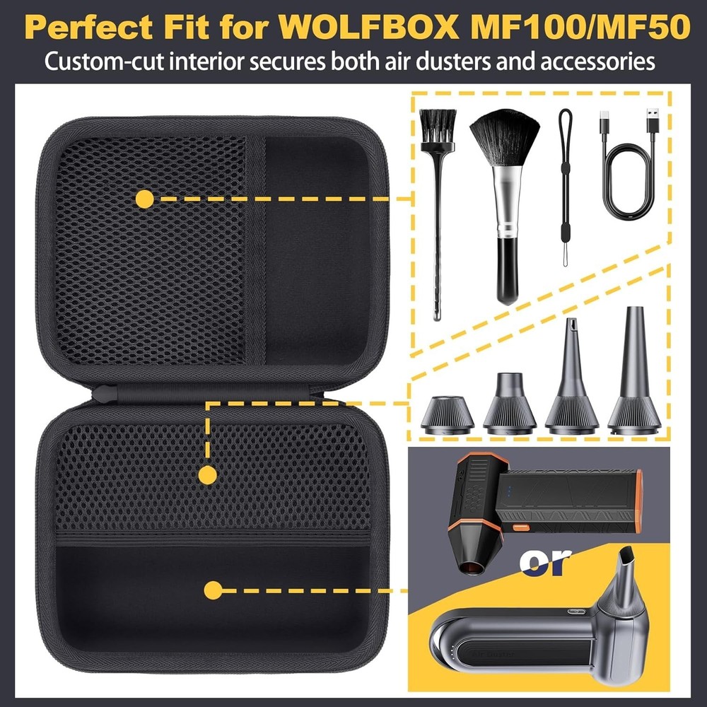 Versatile Storage Case for Wolfbox MF100 & MF50 - Organize Your Cleaning Tools