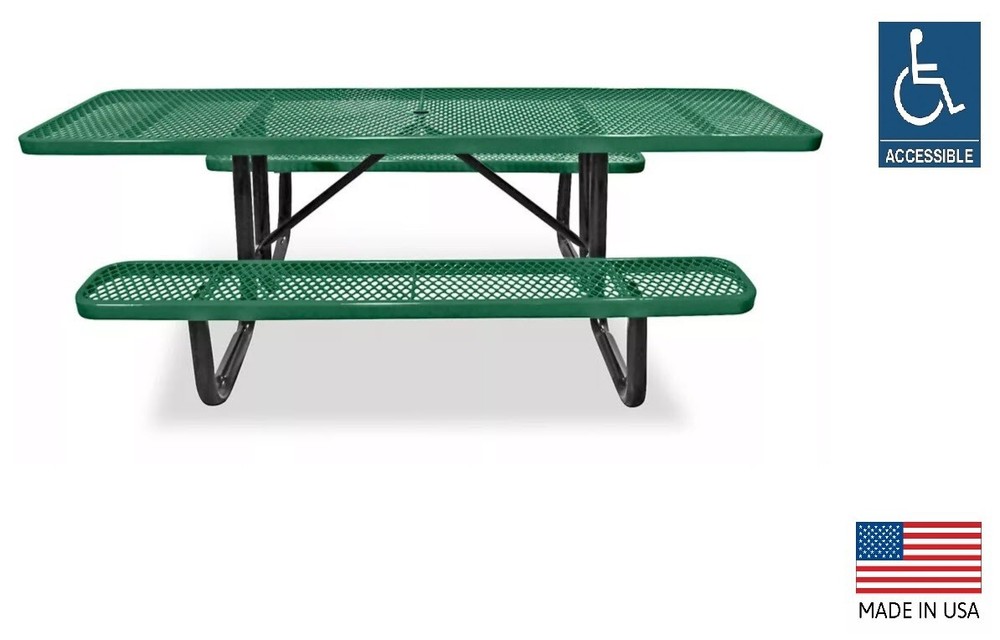 PICNIC TABLE Commercial - ADA Wheelchair Accessible - 8 Ft Rectangular