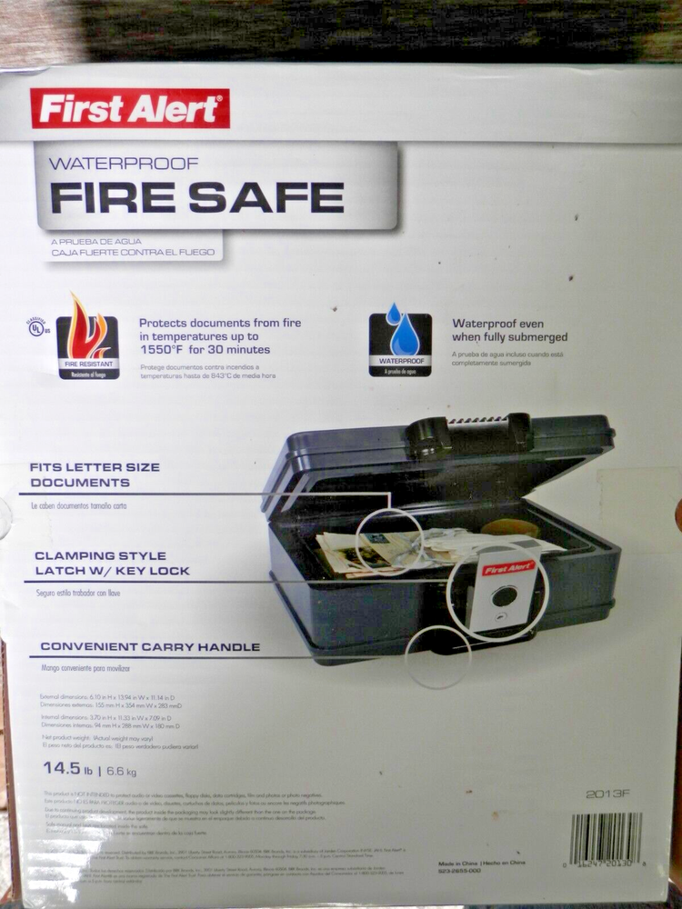 First Alert 2013F Waterproof Fire Safe NEW
