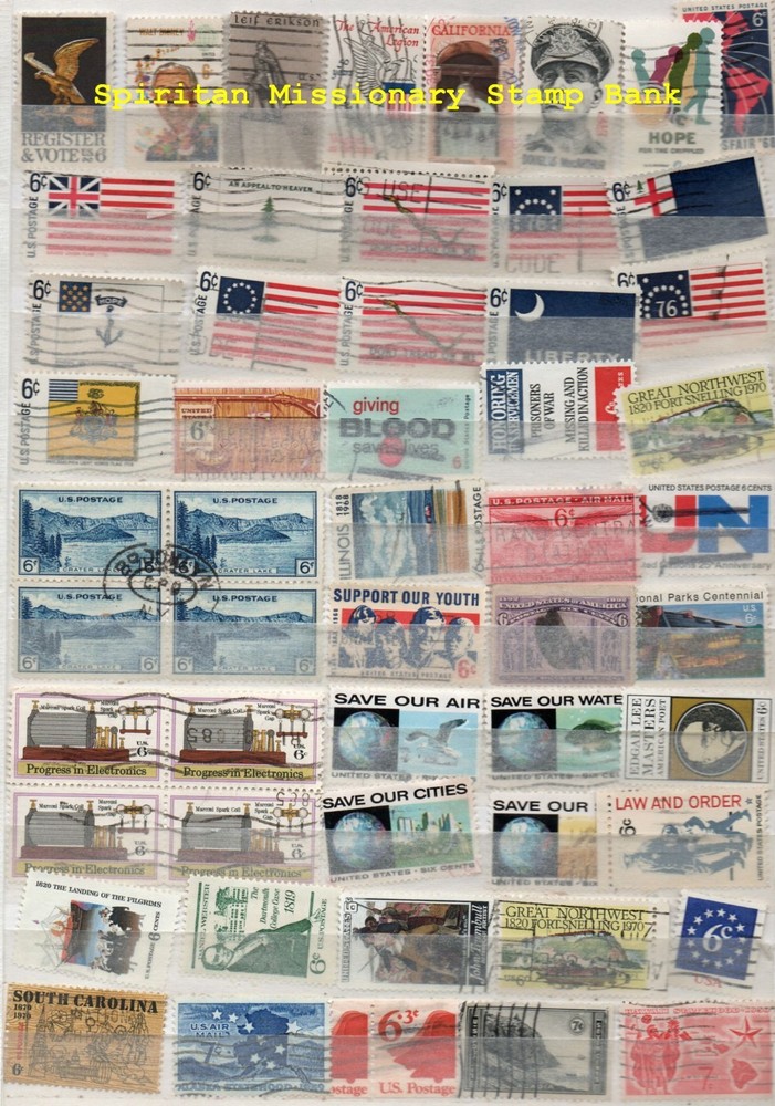 US Stamps: 53 Assorted  US 6¢ - 7¢  Cancelled Postage  (11-662)