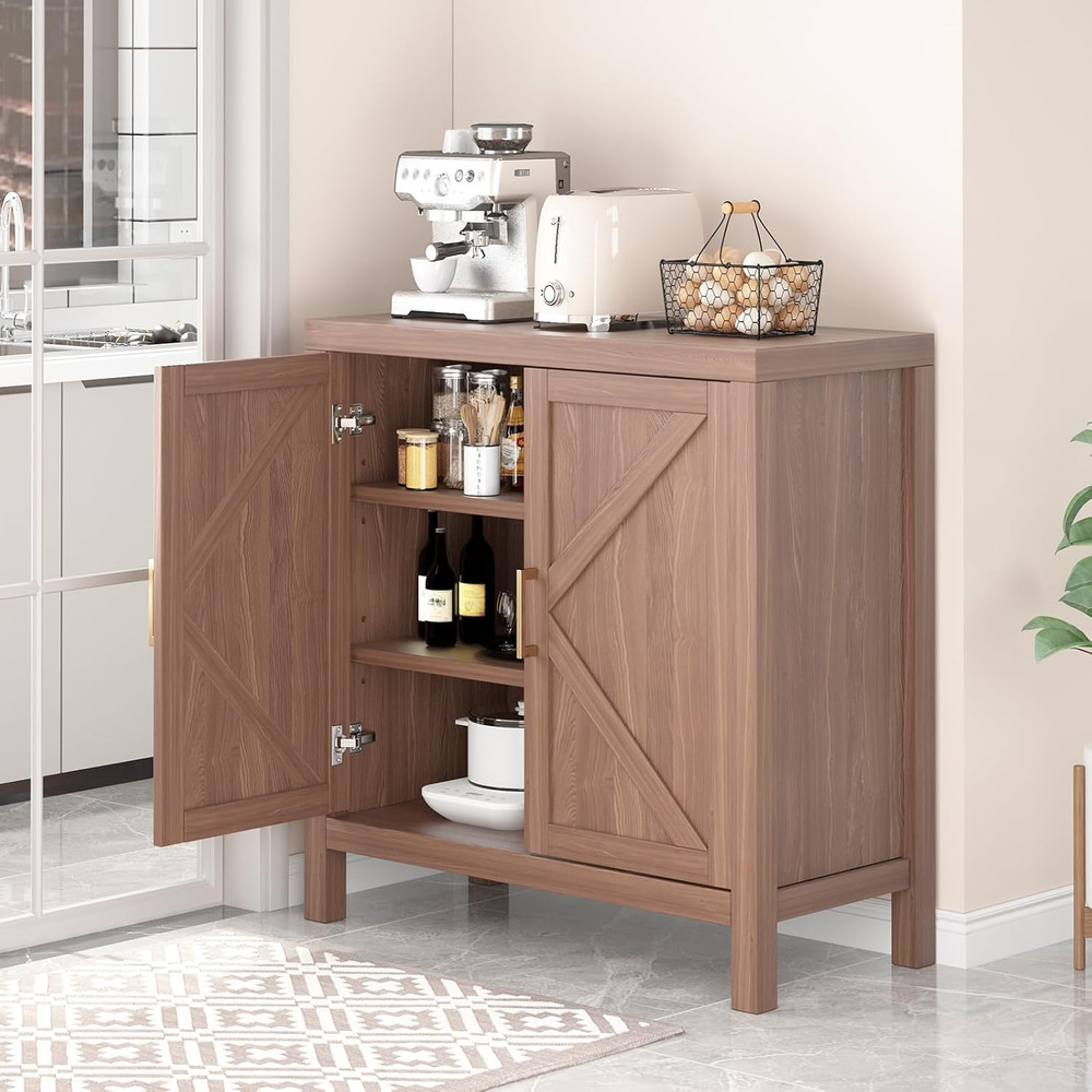 3-Tier Sideboard Buffet Cabinet with Adjustable Shelves for Kitchen & Dining Roo