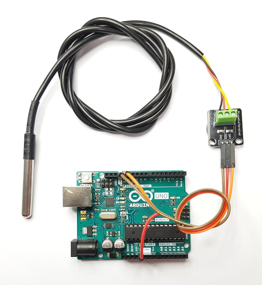 DS18B20 Temperature Sensor for Arduino, ESP32, ESP8266, With Adapter
