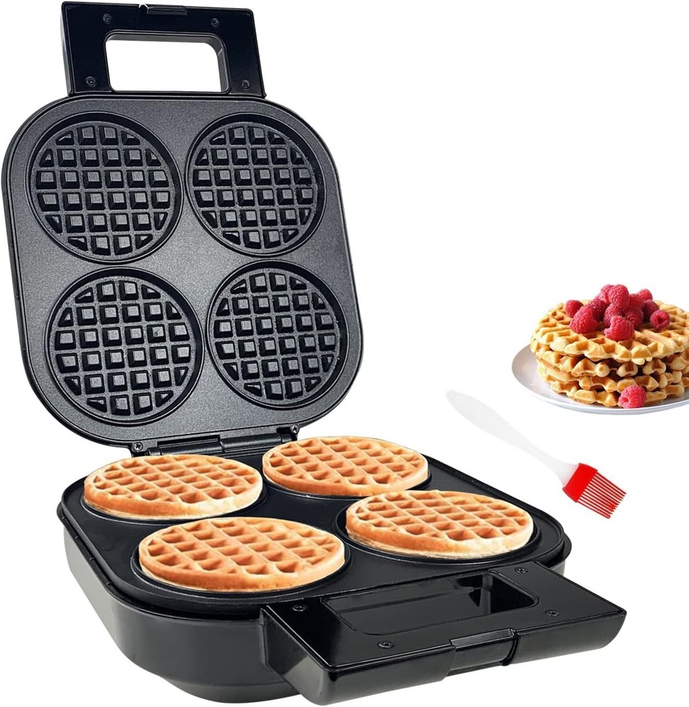 4 Slice Waffle Iron - 1300W Efficient Non-Stick Design for Perfect Breakfasts
