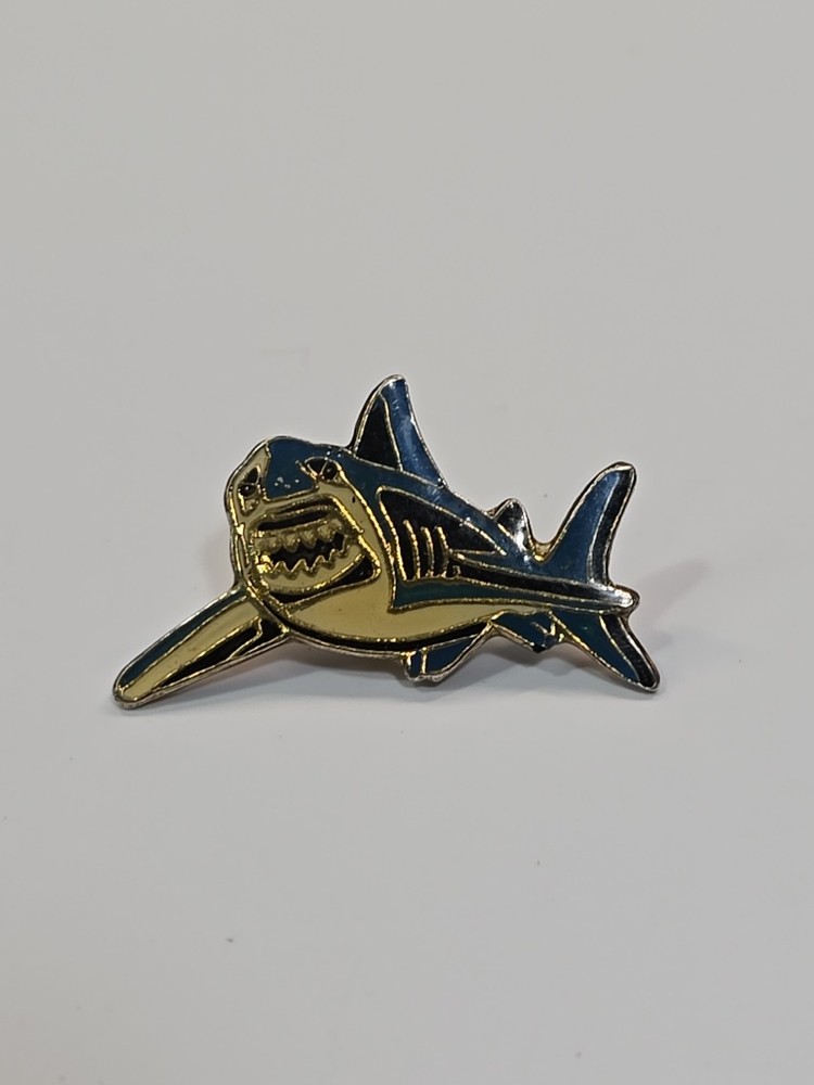 Blue Shark With Big Teeth Lapel Pin