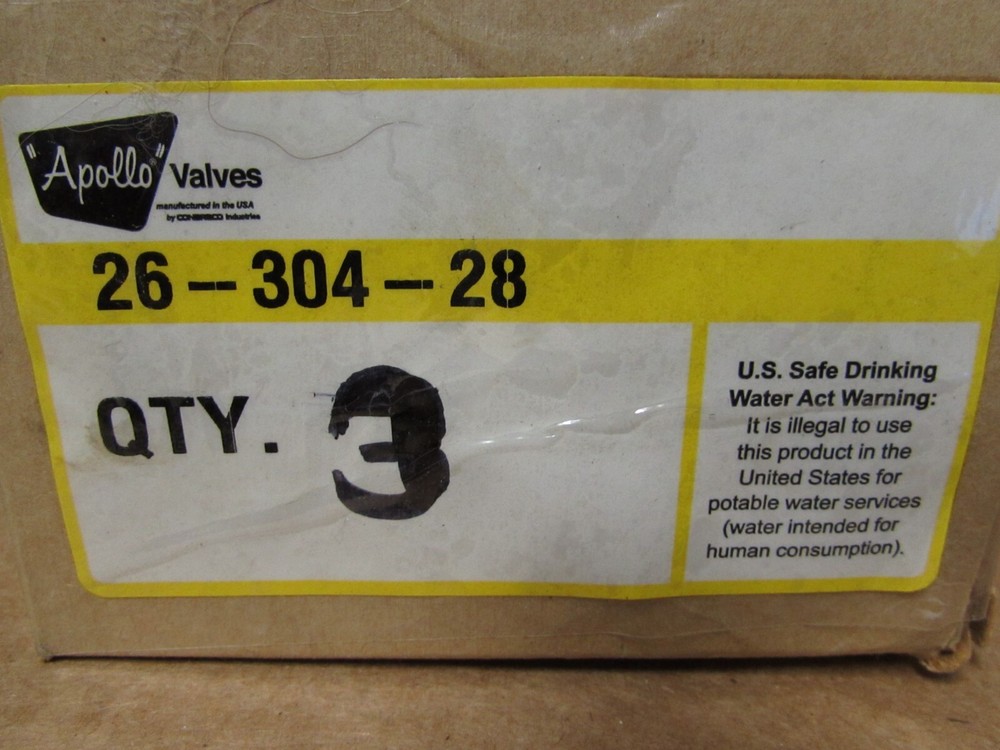 3QTY - APOLLO, 26-304-28, 3/4" BRASS VALVES, NIB! MAKE OFFER!!