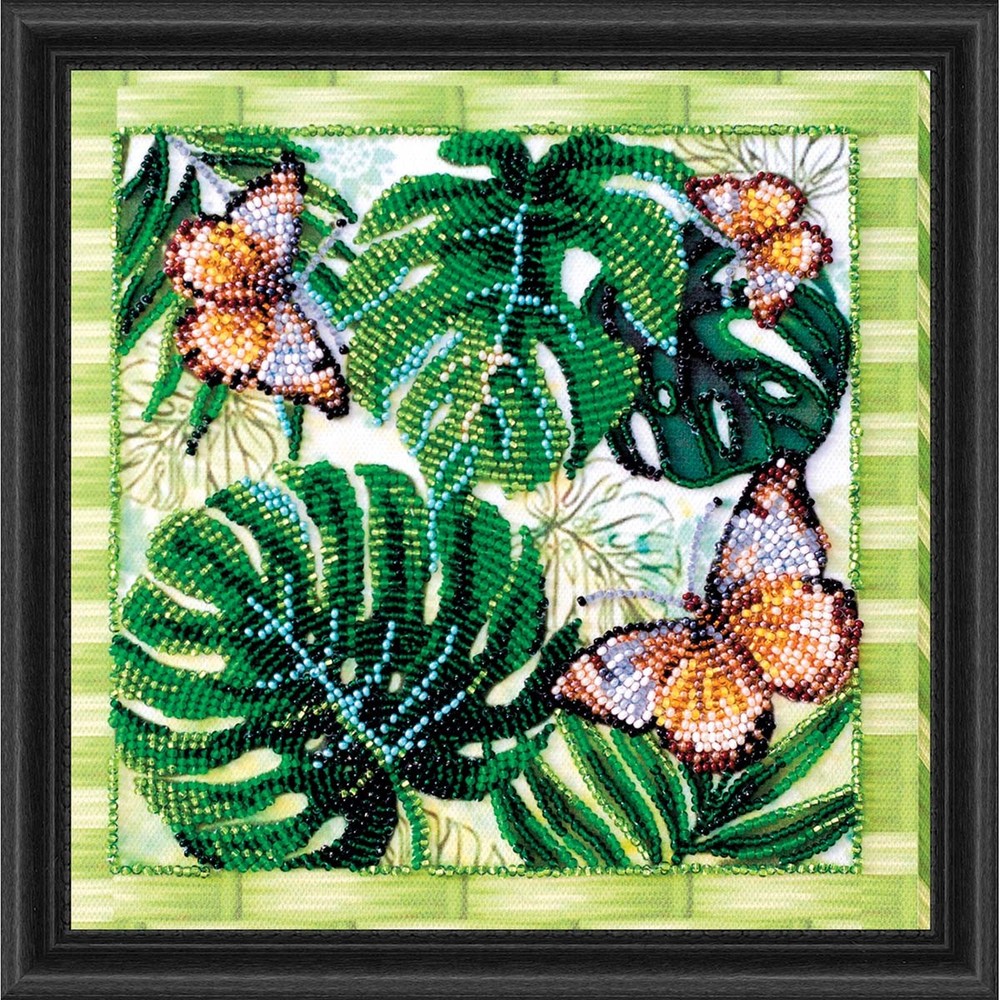 Abris Art Monstera Kit & Frame Bead Embroidery Kit