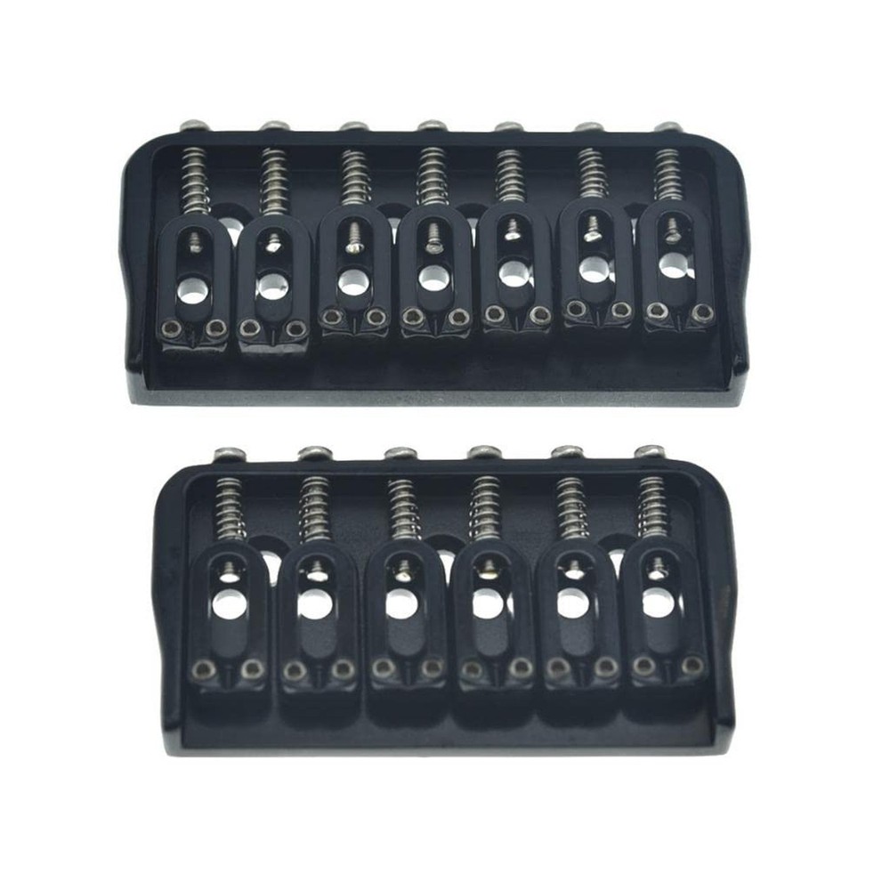 KAISH Black 7 String Guitar Fixed Bridge Electric Guitar Hardtail Bridge for ...