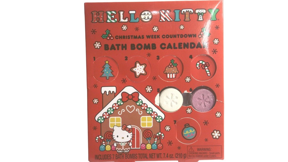 Hello Kitty Christmas Week Countdown Bath Bomb Calendar 7 Mini Multicolor Set