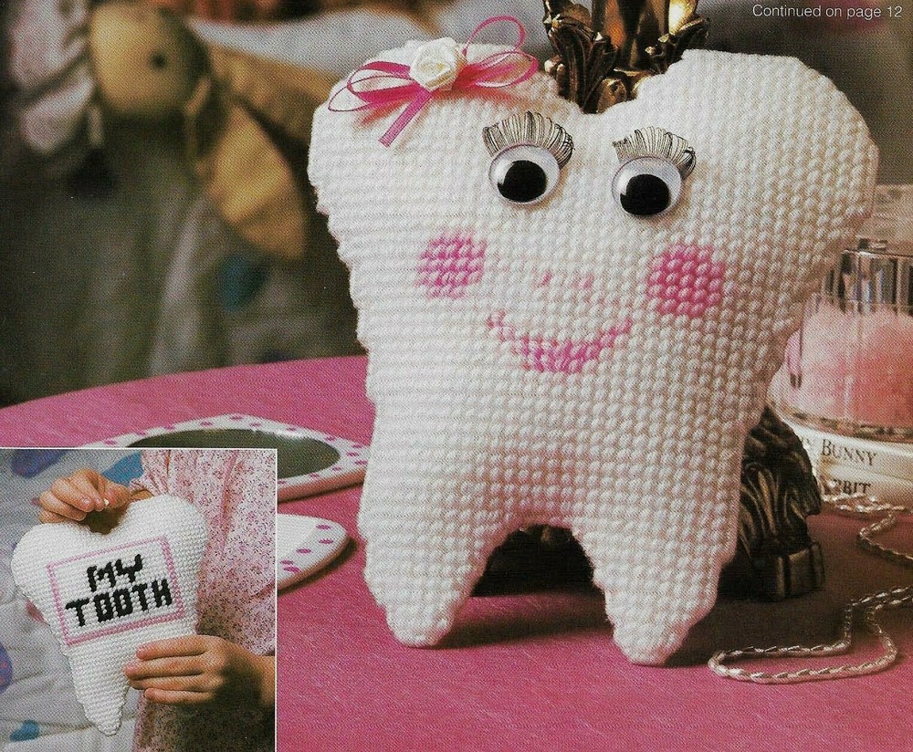 TOOTH PILLOW TOOTH HOLDER FOR FAIRY PLASTIC CANVAS PATTERN INSTRUCTIONS