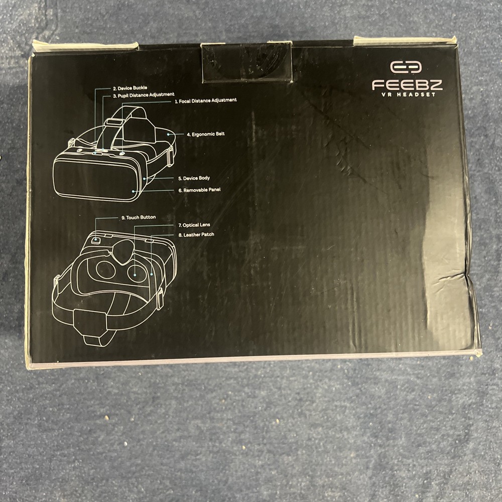 VR Headset For IPhone & Android 2.0 FEEBZ Virtual Reality Goggles Black