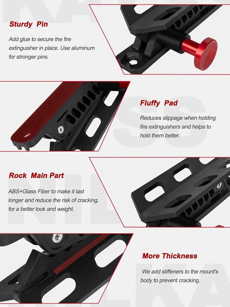 Adjustable Fire Extinguisher Mount, Easy Install on Roll Bar/ Cage Fire Extingui