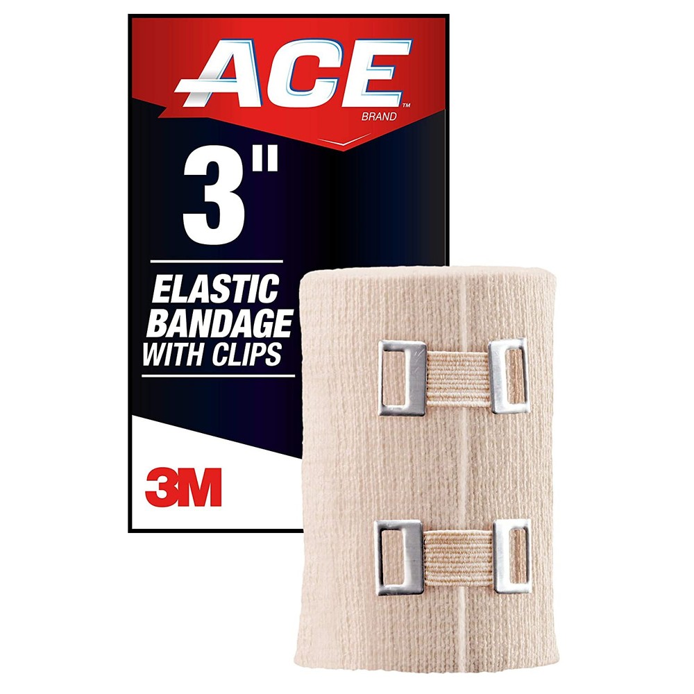 ACE Elastic Bandage with Clips: 3 in. width (Black)