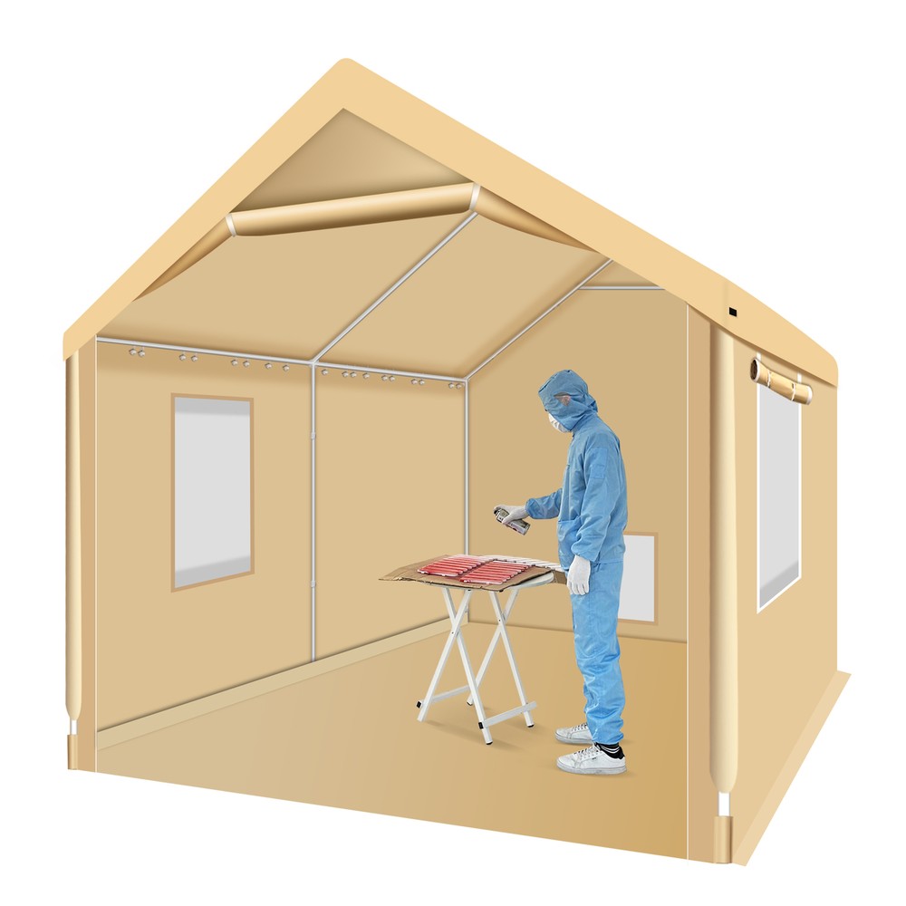 Rainproof Portable Paint Booth 10X10X9FT Spray Booth with Replaceable Floor