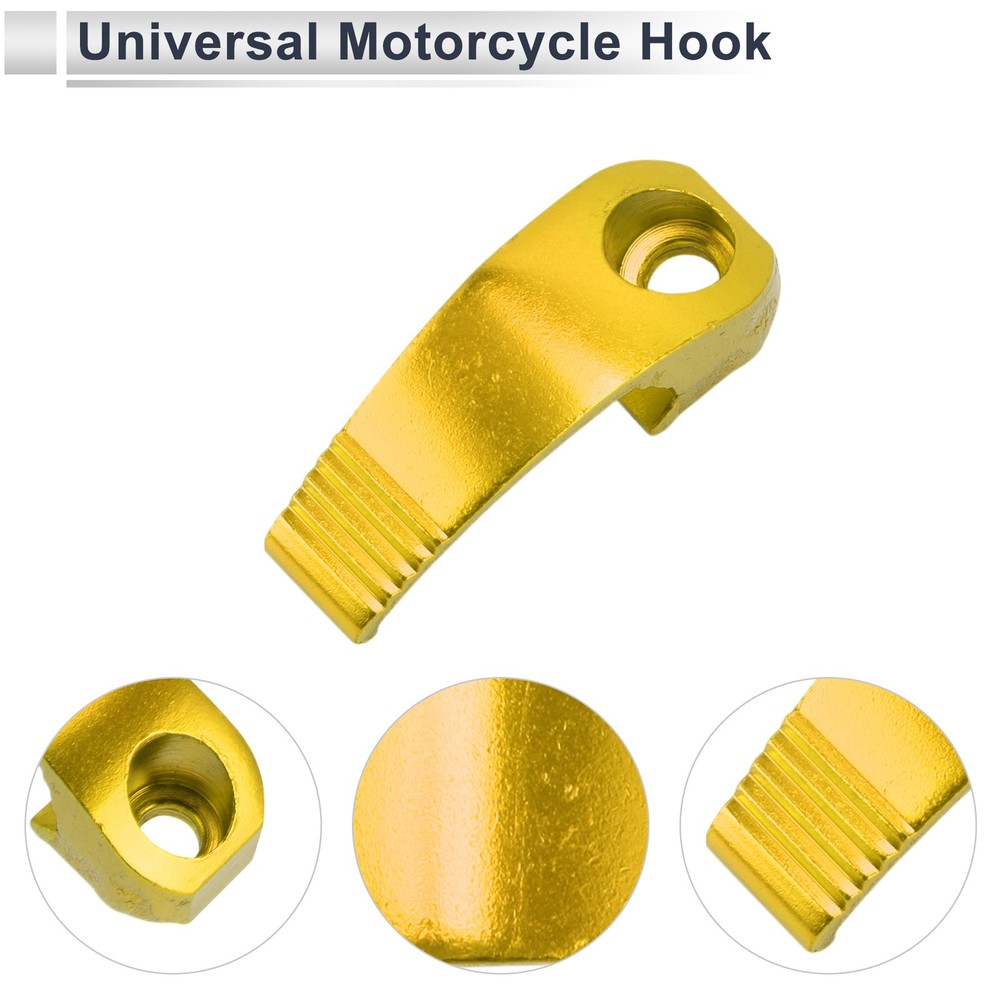 Rectangular Motorcycle Helmet Hanger Hook for Scooter in Al Yellow 1pc