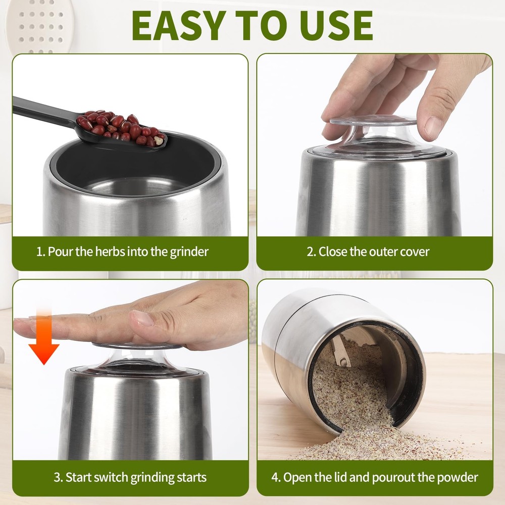 Spice Grinder, Coffee Grinder, 200 w Herb Grinder,Configuration Stainless Ste...