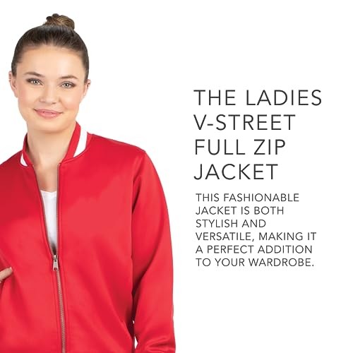 V-Street Full Zip Jacket Small Navy/White