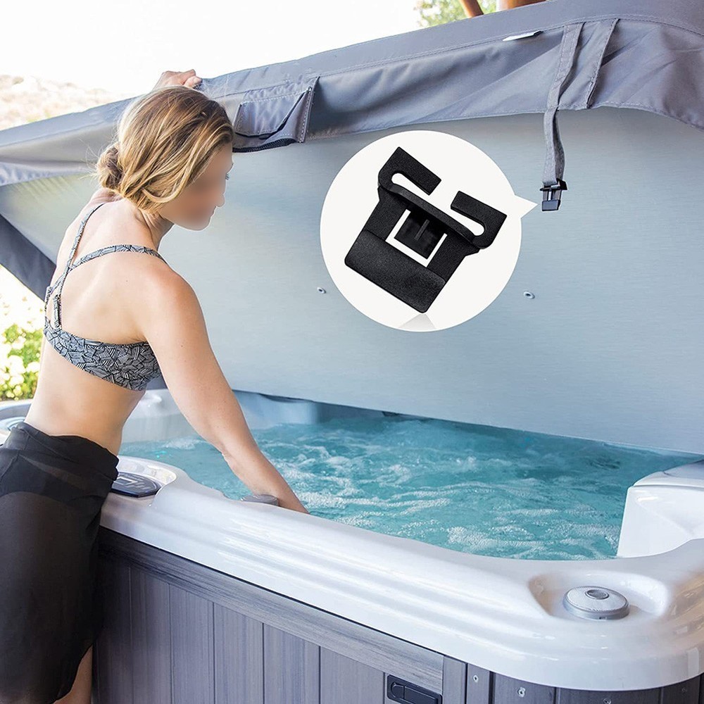 Adjustable Spa Bathtub Cover Latch Kit with Keys and Secure Locking Clips