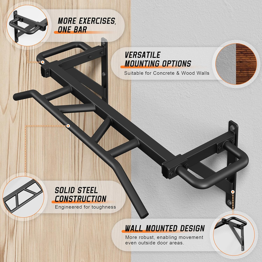Jusgym Heavy Duty Pull up Bar with 14 Grip Positions, Strength Training Pull-Up