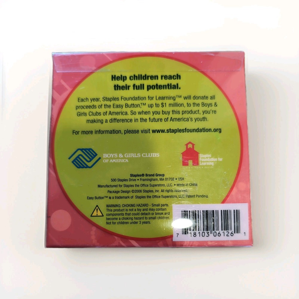 Staples "That Was Easy" Button New in Box