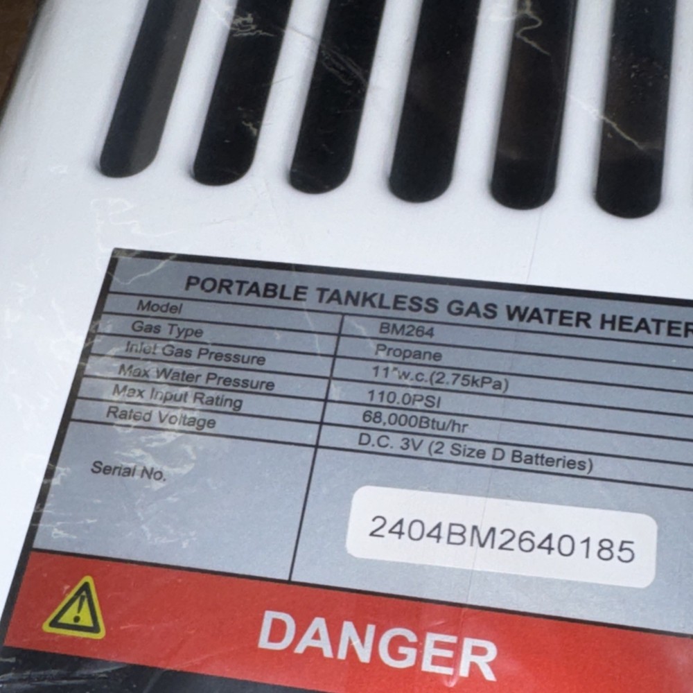 Flame King Portable Tankless Water Heater LP Gas