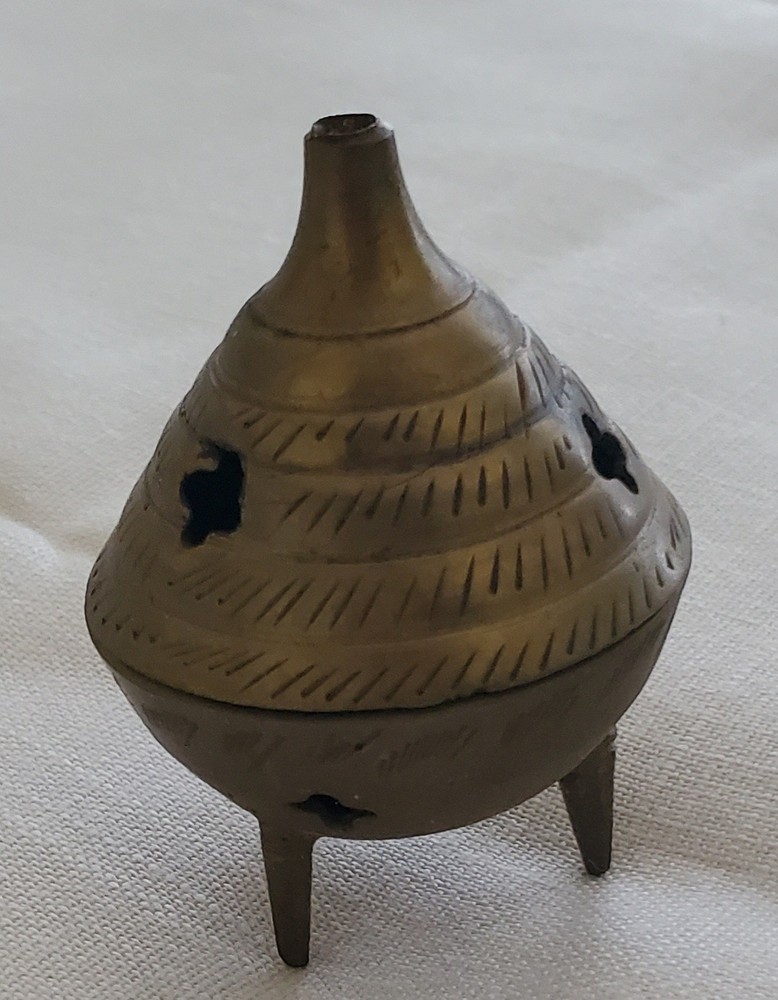 Small Brass Footed Incense Holder Burner