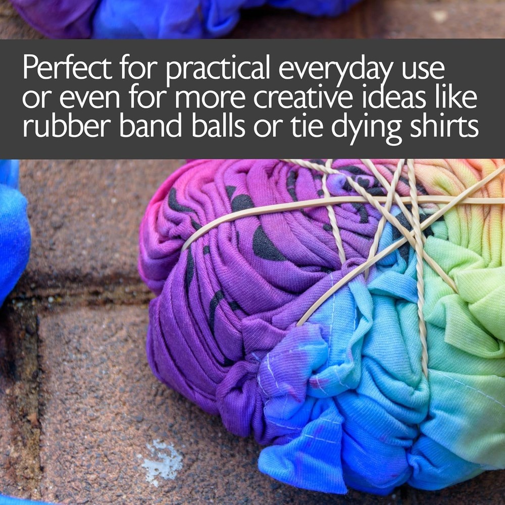 BAZIC Assorted Dimensions 227g/0.5 lbs. Rubber Bands, Multi Color