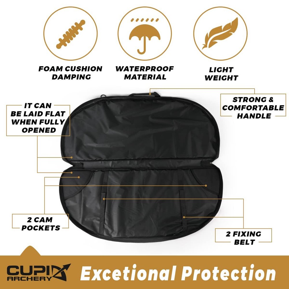 Compound Bow Case Light-Weight Soft Bow Bag with Arrow Pocket,37in Inside Length