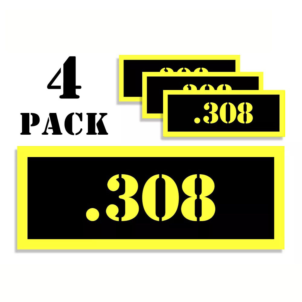 308 Can Label Stickers Decal Ammunition (4 pack)