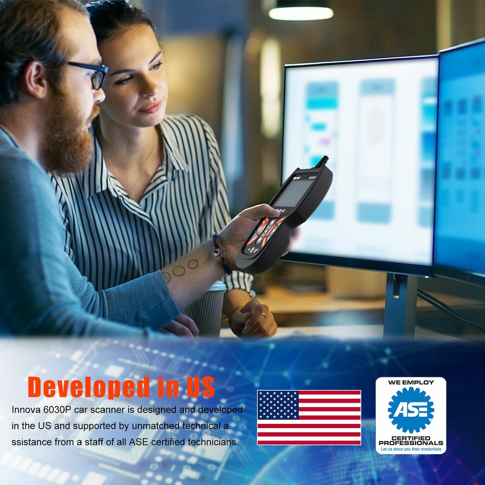 INNOVA 6030P Car ABS Scanner Check Engine Battery OBD2 Code Reader Live Data