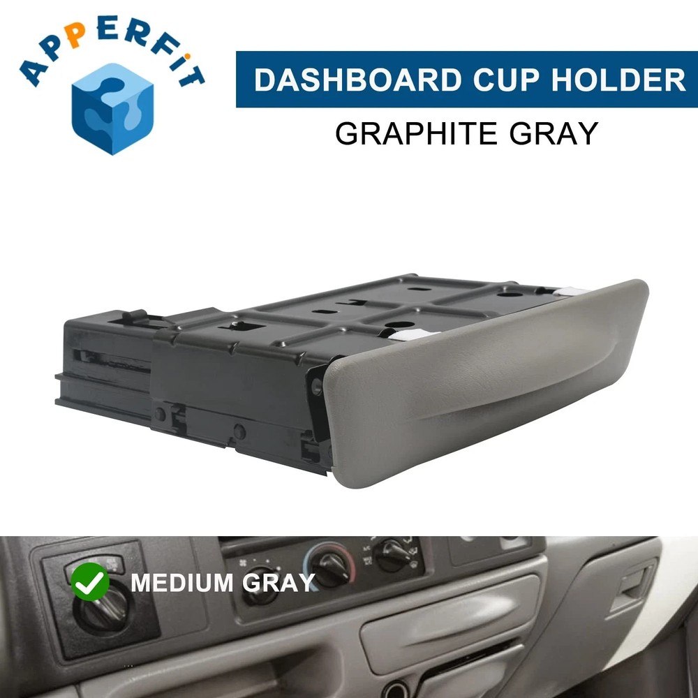 in Dash Cup Holder Insert w/Ashtray Gray Compatible with Ford 1999-2004,