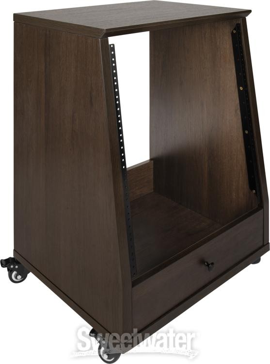 Gator Frameworks Elite 12U Angled Studio Rack - Dark Walnut Brown