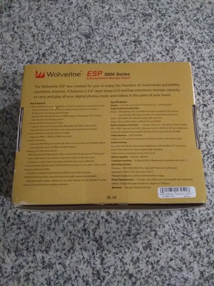 Wolverine Data ESP 5100 100GB Portable Multimedia Storage And Player