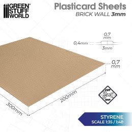 Green Stuff World - Plasticard - Brick Walls 3mm