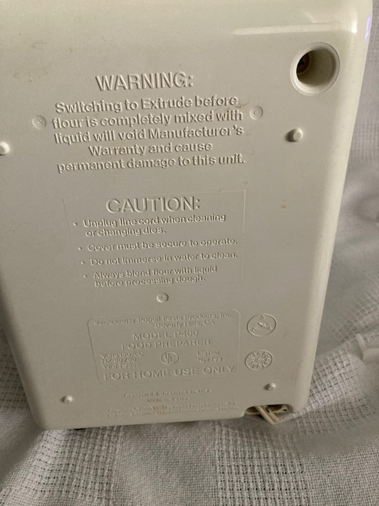 Popeil Automatic Pasta Maker Machine Model P400 + Accessories