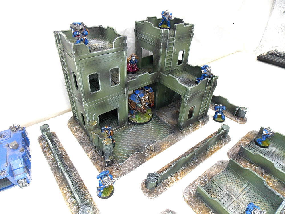 WARGAMING TERRAIN PAINTED 7 PIECE SET