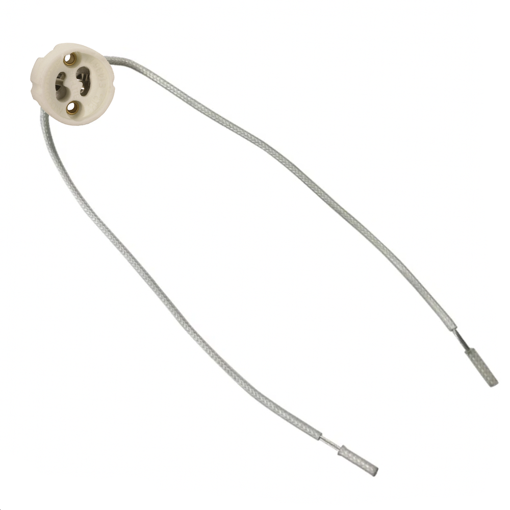 Satco 90-1552 Ceramic GU10 LED Halogen Light Socket With 8" Inch Wires Leads