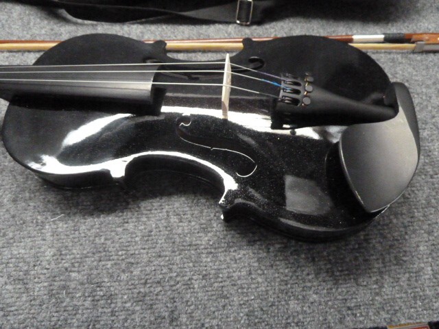 Violin with bow, hard case chin rest and resin
