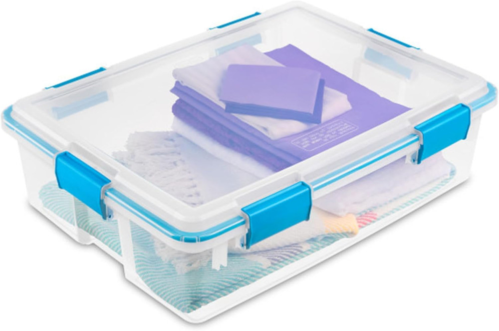 4-Pack Gasket Box, Home Storage Organizer Bins with Lids, 37 Quart – Stackable C