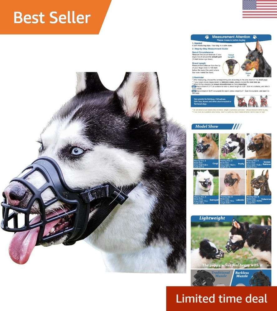 Malleable Silicone Dog Muzzle - Lightweight, Safe for Grooming & Training