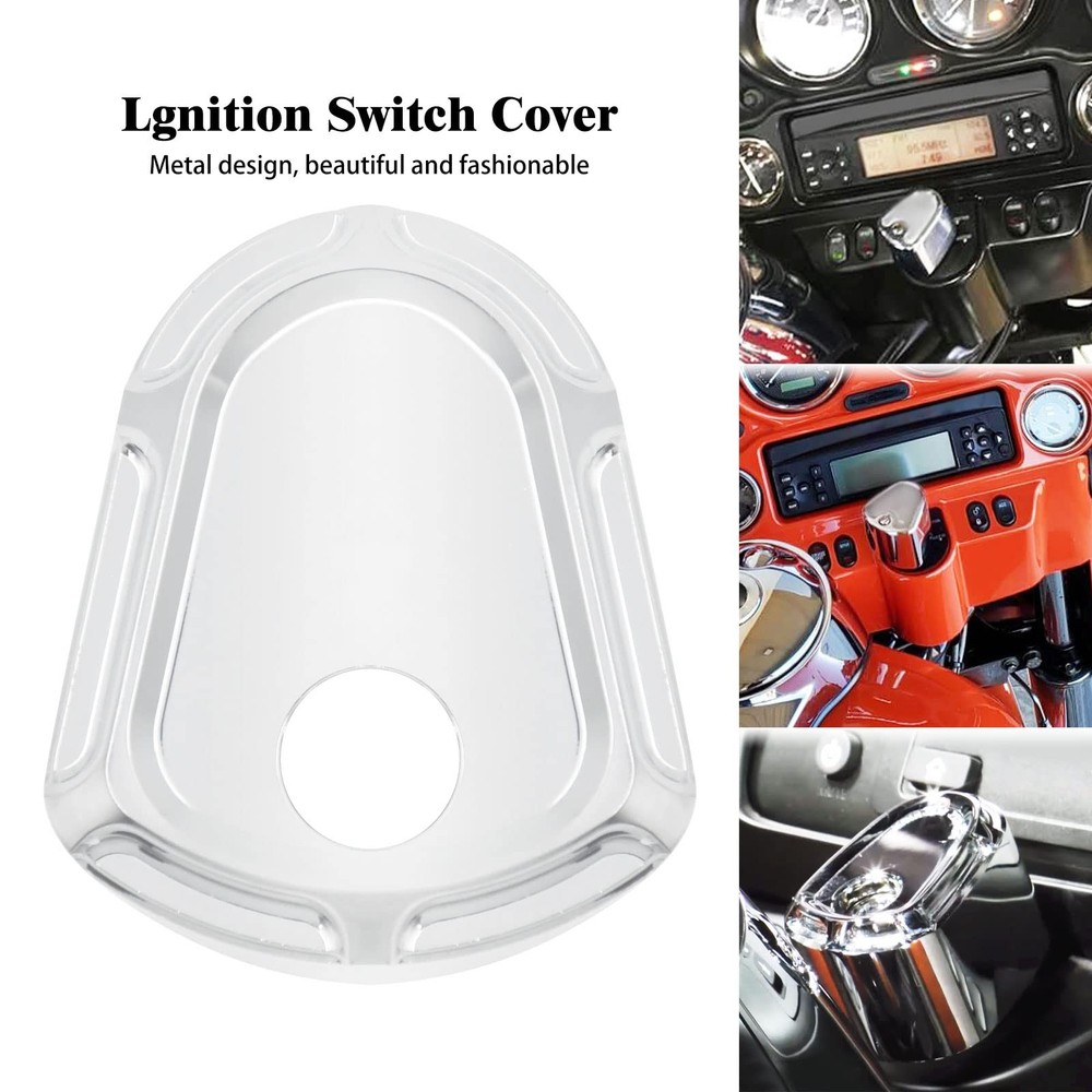 Motorcycle Ignition Switch Cover Switch Decorative Cover Fit for Harley Elect...