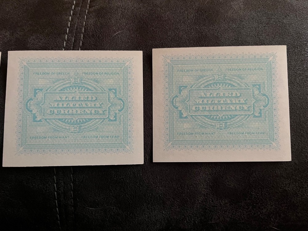 Three Consecutive Serial # 1943 A Italy 10 Lire P M19 Uncirculated