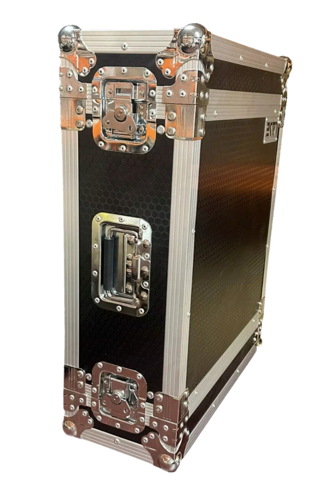 LASE Pro 4U Space 28" Deep ATA Style Amp Rack Flight Case Chrome Unassembled