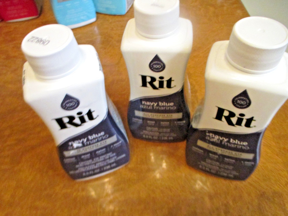 3  Rit, All Purpose Liquid Dye, Navy Blue , 8 fl oz each - New