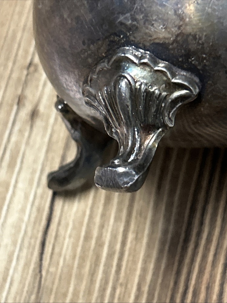 Vintage Pilgrim Footed Creamer Silver Plate 4 1/4”