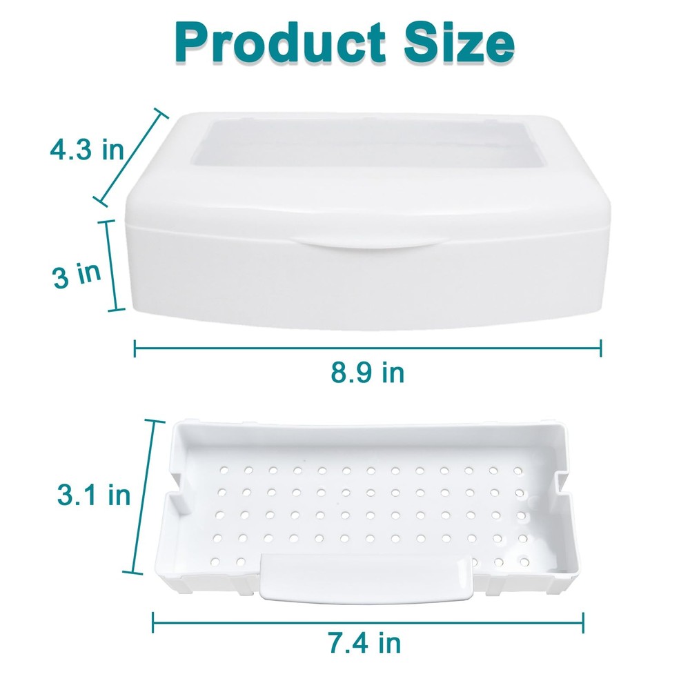 Nail Tool Sterilizer Box, Plastic Sterilization Tray for Tweezer, Eyelash Ext...