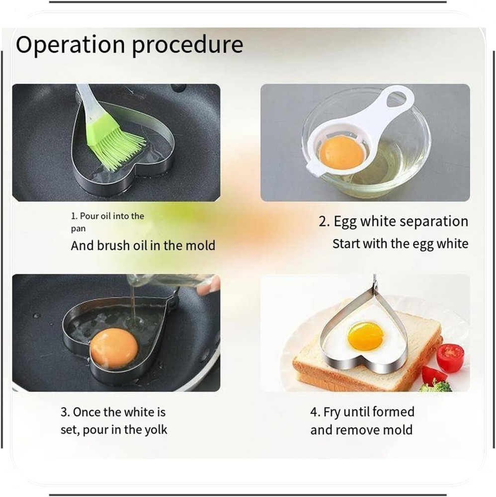 5Pcs Fried Egg Non Stick Stainless Steel Pancake Ring Mold Cooking Kitchen Tools
