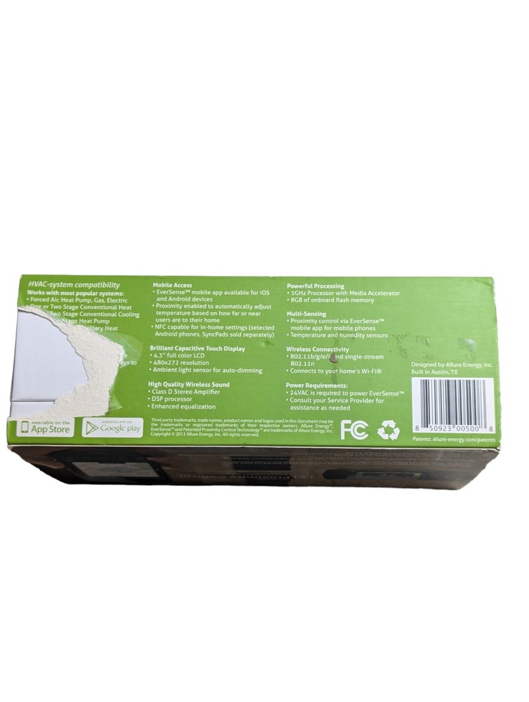 Allure Energy EverSense Wifi Touchscreen Thermostat