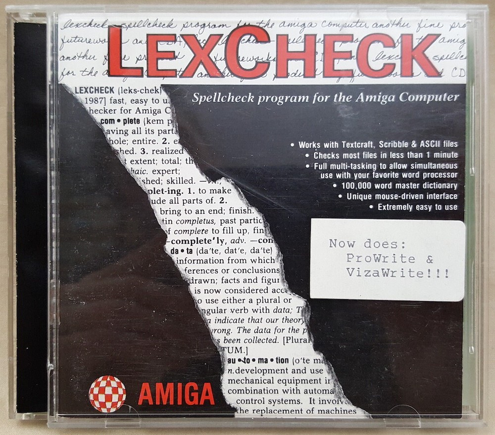 LexCheck ©1987 Spell Checker for Textcraft Scribble ProWrite for Commodore Amiga