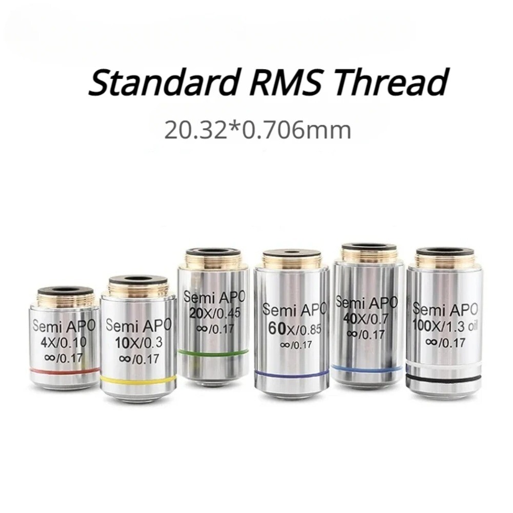 4x - 100x Semi Apochromatic APO Plan Infinite  biological Objective Lens